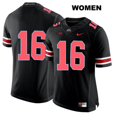 Women's NCAA Ohio State Buckeyes Cameron Brown #16 College Stitched No Name Authentic Nike Red Number Black Football Jersey HE20V06AQ